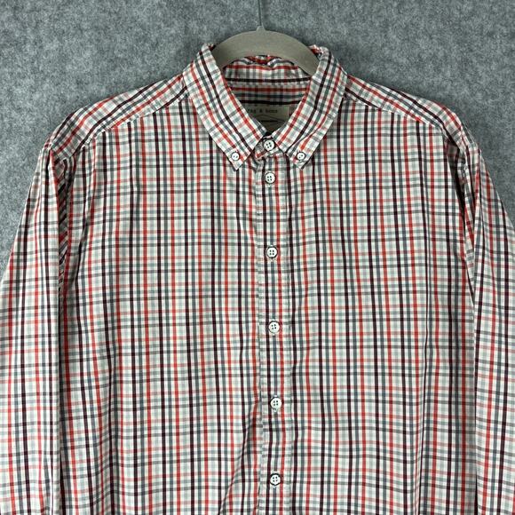 Rag Bone Tailored Workwear Shirt Mens Large Plaid Button Down Long Sleeve - Picture 2 of 16